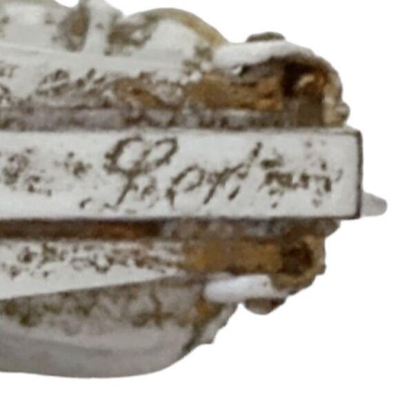 LEDO AB Pink Crystal Earrings Beaded White Washed Metal Vintage Clip On Sparkly. - Picture 10 of 16